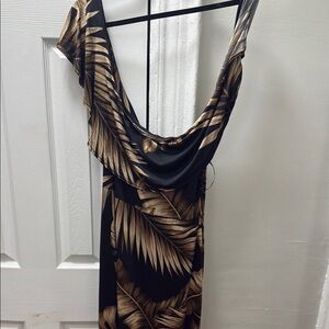 Windsor Blue and Tan Bodycon Maxi Dress